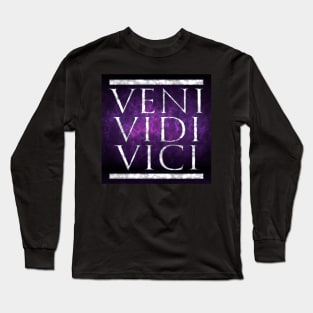Veni Vidi Vici, Marble on Imperial Purple Long Sleeve T-Shirt